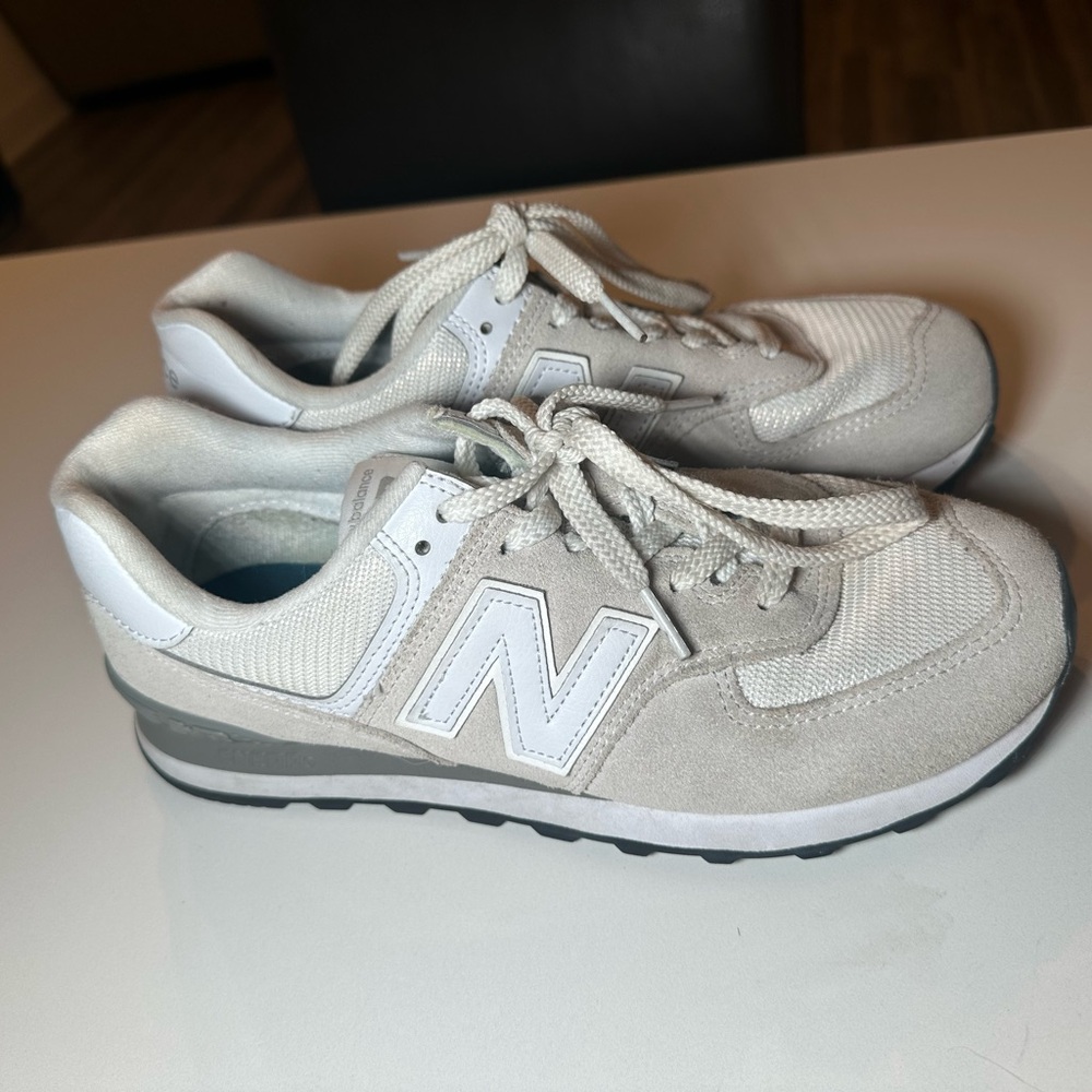 New Balance Cream and White Sneakers